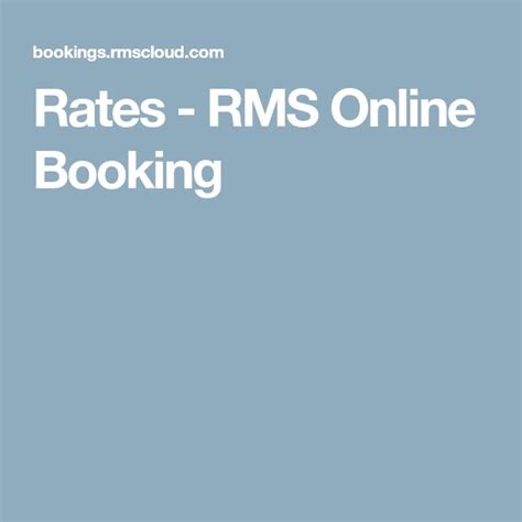 rates - rms online booking rmscloud.com